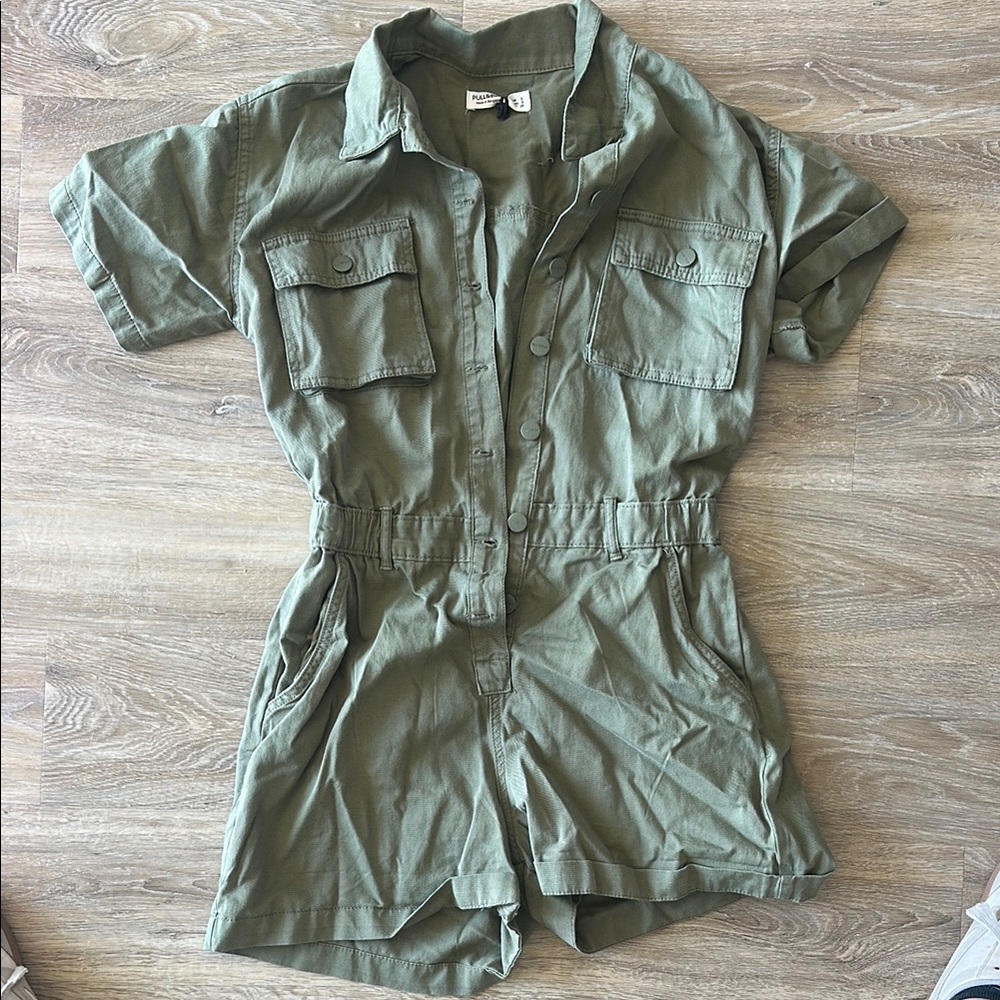 Pull & Bear Green Utility Cargo Romper